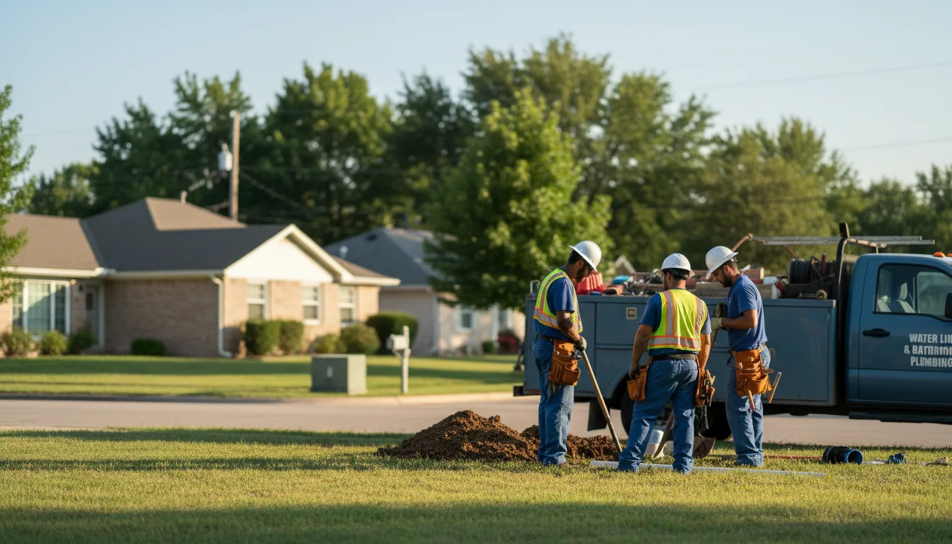 Residential water line and bathroom plumbing service in Leamington, UT